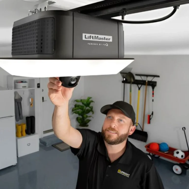 new garage door opener being installed near you by Upright Door